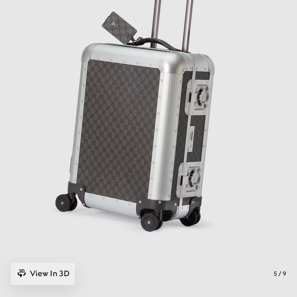 Gucci Silver and Gray Supreme Canvas Luggage